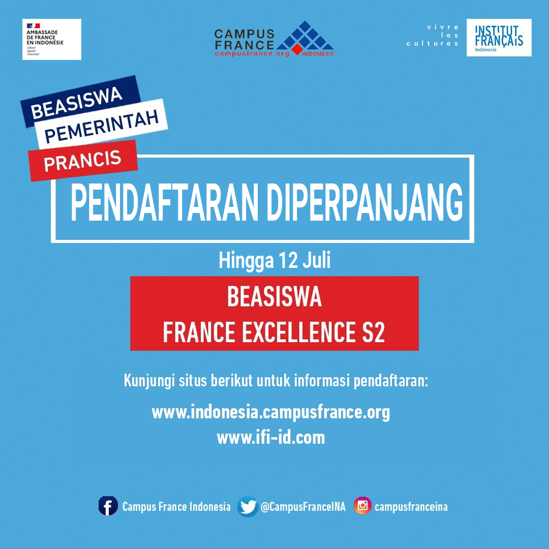 Program Beasiswa France Excellence S2 Ifi – Kedutaan Besar Prancis Di Indonesia | Campus France